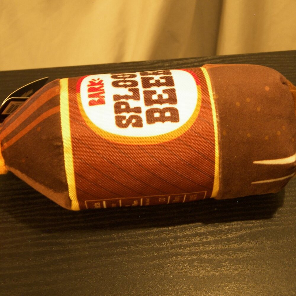 Bark Sploot Beer Plush Toy - Brown and Orange - Picture 3 of 5